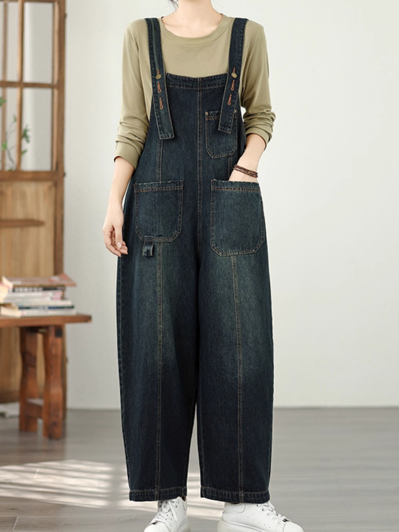 Casual denim overalls