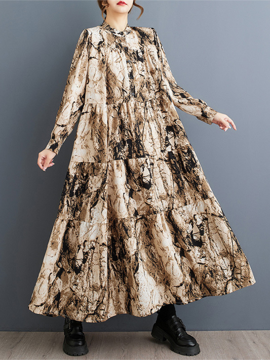 Women's Spring and Autumn Elegan Loose A-Line Dress