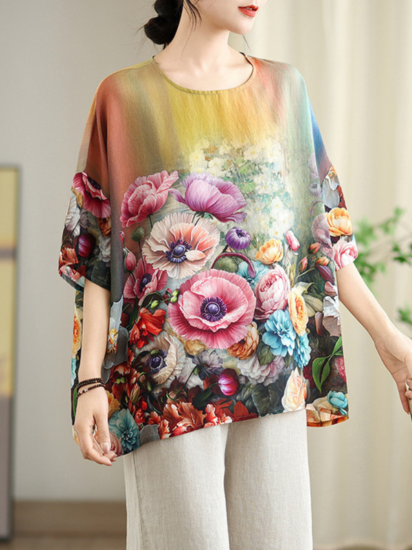 Feel-Good Floral Blouse — Effortless Chiffon Blend for Everyday Polished Style