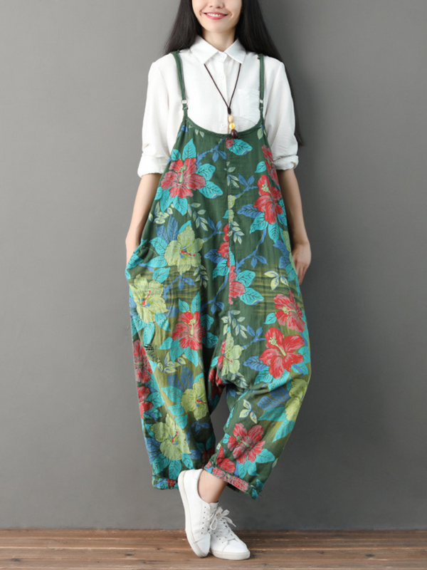 Women's Flowers Overalls