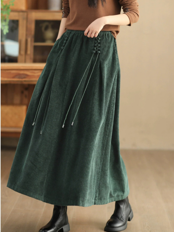 Women's green Long Skirt