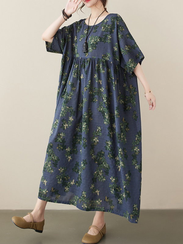 Women's s Gray Blue Smock Dress