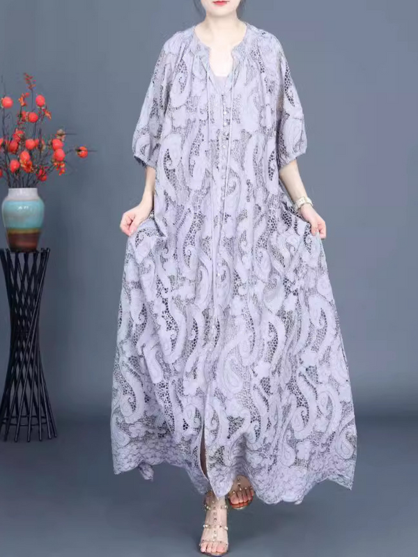 Les femmes portent à chaque occasion des fleurs de broderie robe A-line