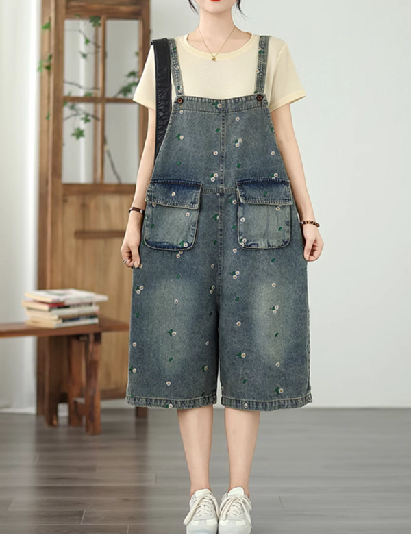 Women's Loose Denim Dungaree