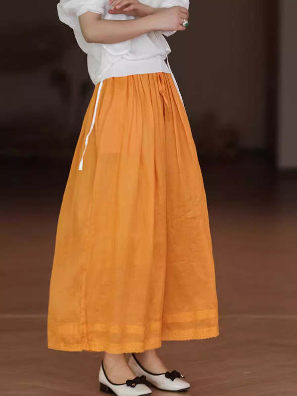 Women's Orange Loose Bottom