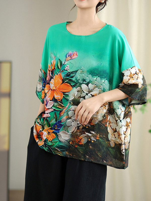 From Brunch to Boardroom Floral Blouse — Flowing, Artful, Effortlessly Flattering