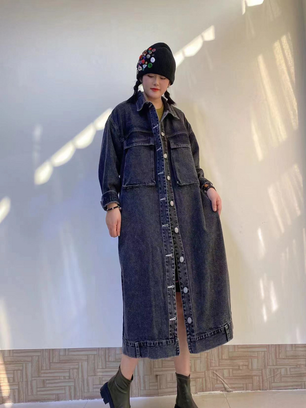 Women's black Loose Coat