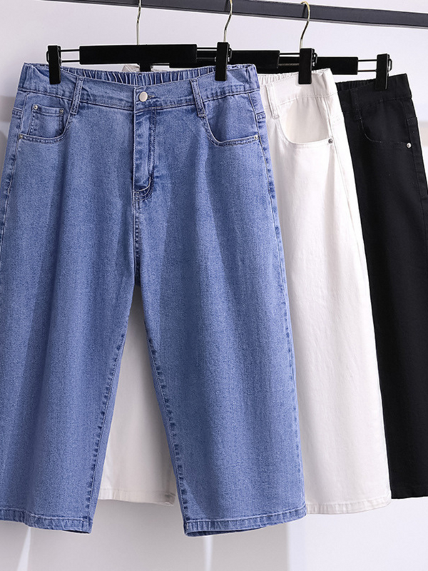 women's straight elastic wide leg bottom