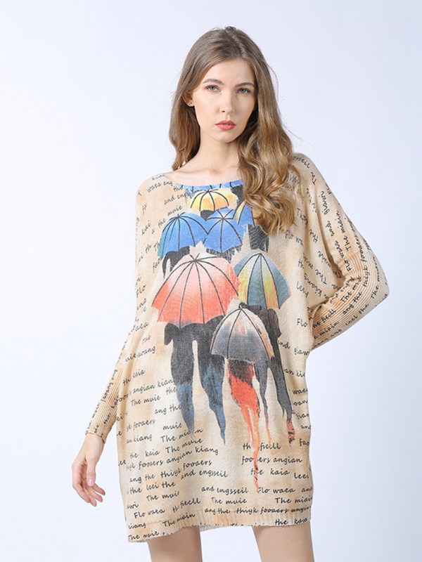 cartoon printing sweater Top for women