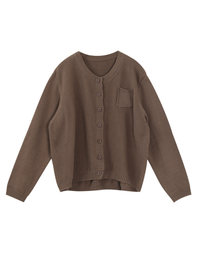 Women Casual Cardigan Long Sleeves Loose Knitted Button Pocket Jacket