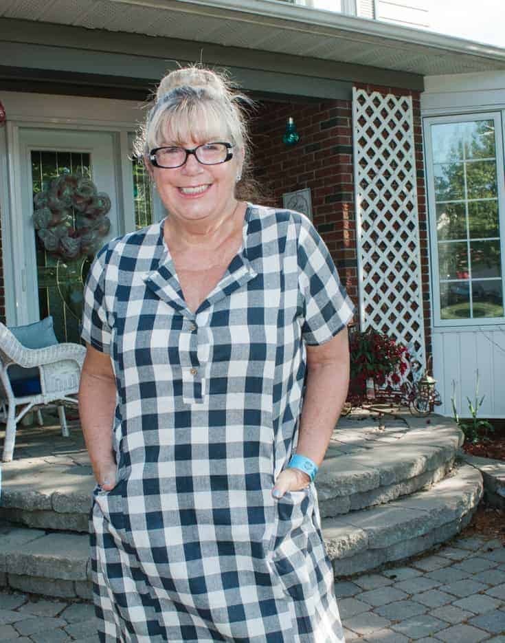 Eva Trends Blue Check Dress