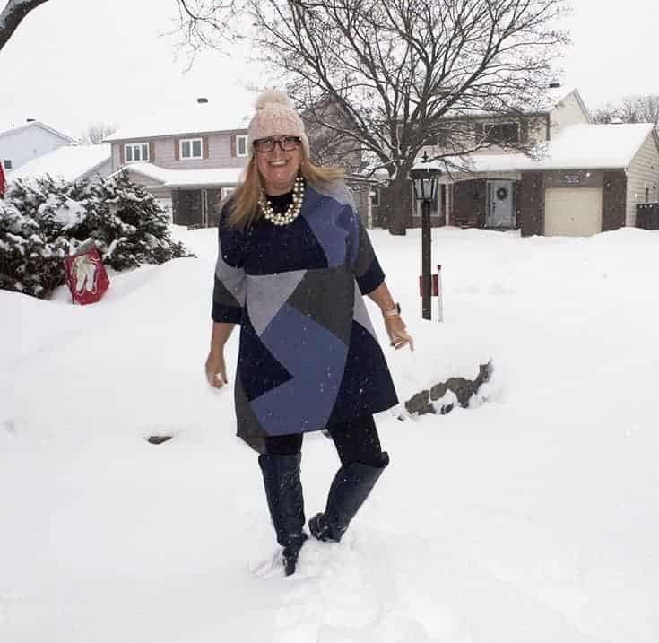 Eva Trends Geometric Print Top and a Blizzard