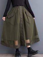   army Green this mid-length skirt offers a comfortable and breathable fit
