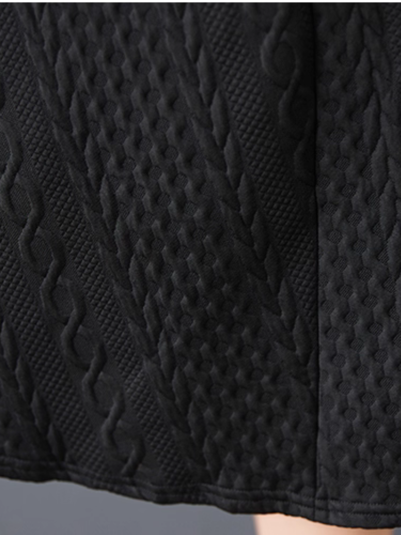 Textured A-line Cape Poncho in Polyester Blend, Minimalist Winter Layer