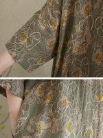 Serene Weekend Floral Dress — Cotton Linen Ease with Relaxed Elegance