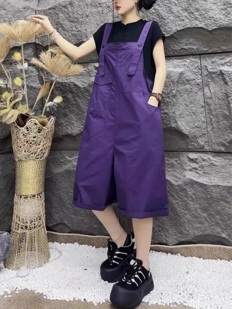 Women's Vintage-Inspired  Retro Small Straight Bib's Overalls Dungarees