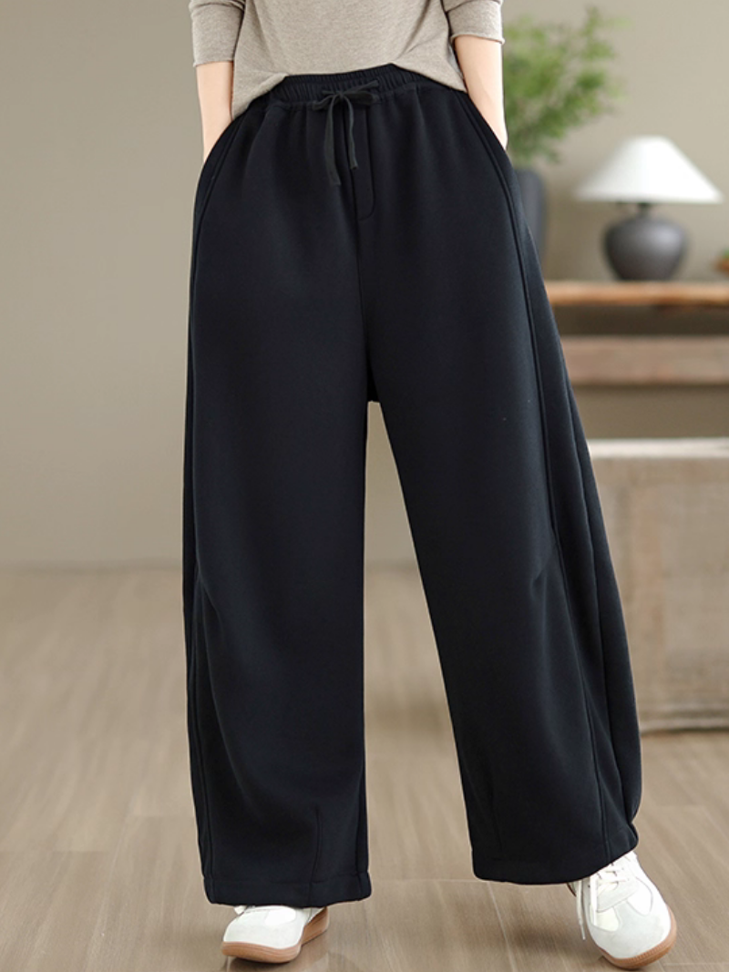 Elevated Wide-Leg Women’s Sweatpants, Fleece Warmth with High-Rise Ease Everyday Style