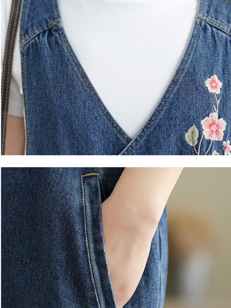 Salopettes à fleurs brodées élégantes pour femmes