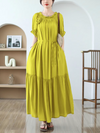 Women's Summer Stylish Lace-Up Side Flower A-line Dress