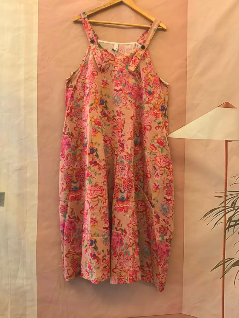 Dungaree globalement léger de l'été des femmes imprimé en liberté globale