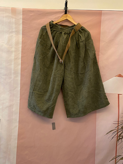 Damen-Allwetterhose mit elastischer Taille und lockerer Dreiviertelhose