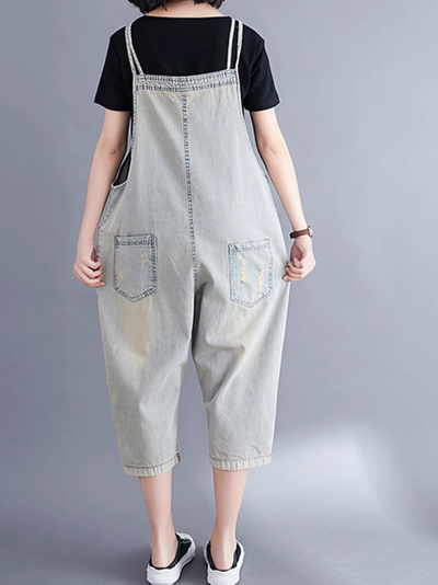Women's Relaxed Fit Large size  Patch Dungaree