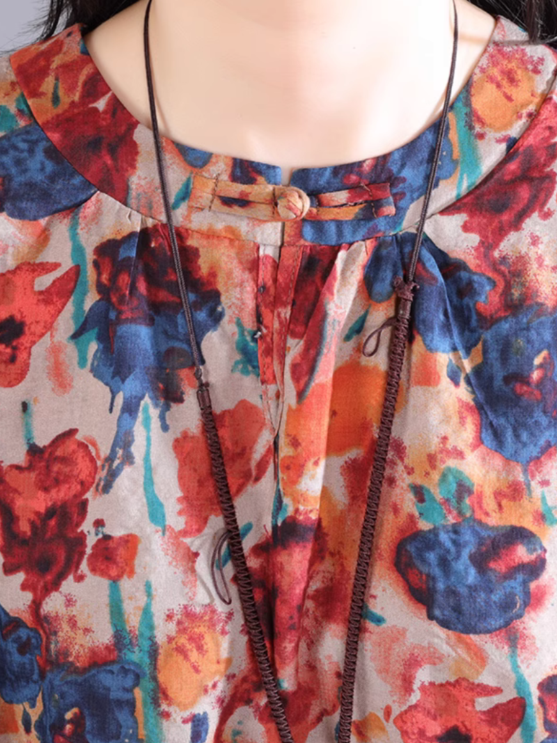 Robe d'été légère à fleurs pour femmes, coupe trapèze 