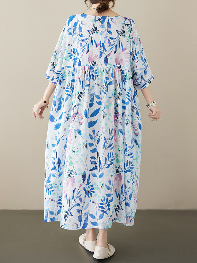 Women's Cotton Green Smock Dress