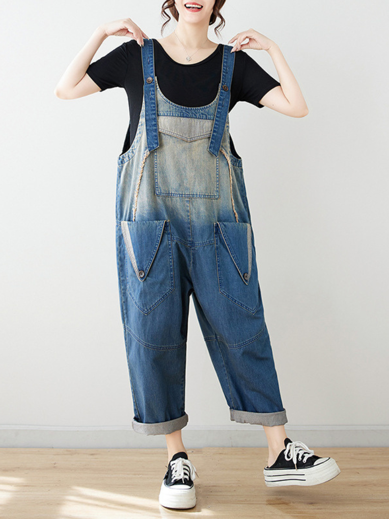 Women's stylish denim overalls