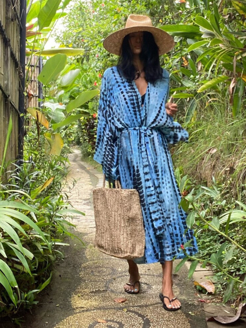 Coupage de plage à la rayonne pour femmes Robe Kimono Robe de ceinture imprimée