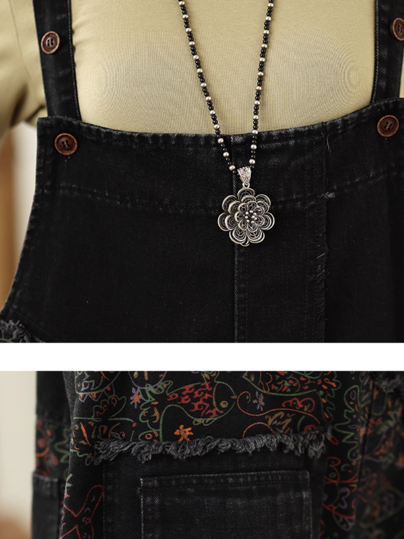 Boho Printed Women's Cotton Linen Harem Overalls | Eva Trends