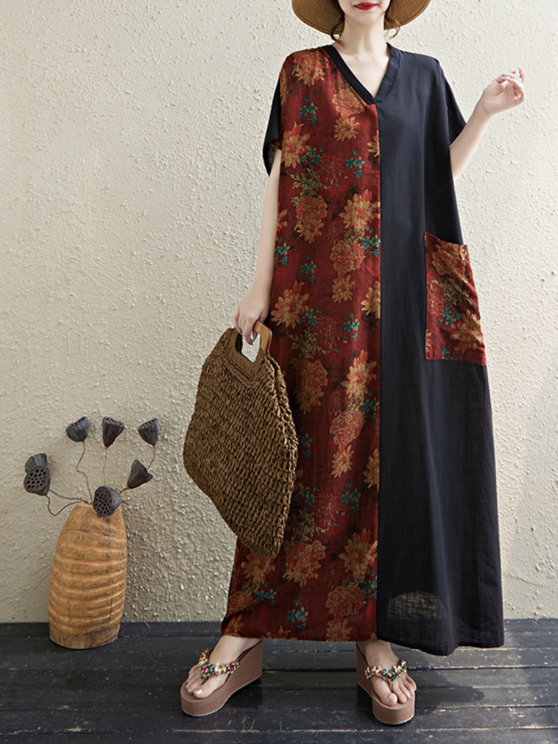 Women's  Summer Cool & Comfy Flowers Printed  Kaftan Dress