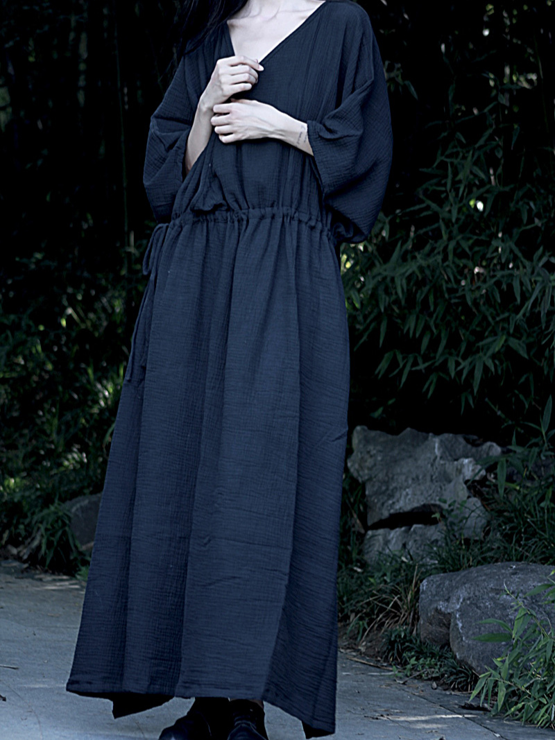 Breezy Garden-Party Wrap Maxi — Double Gauze Cotton, Effortless and Flattering