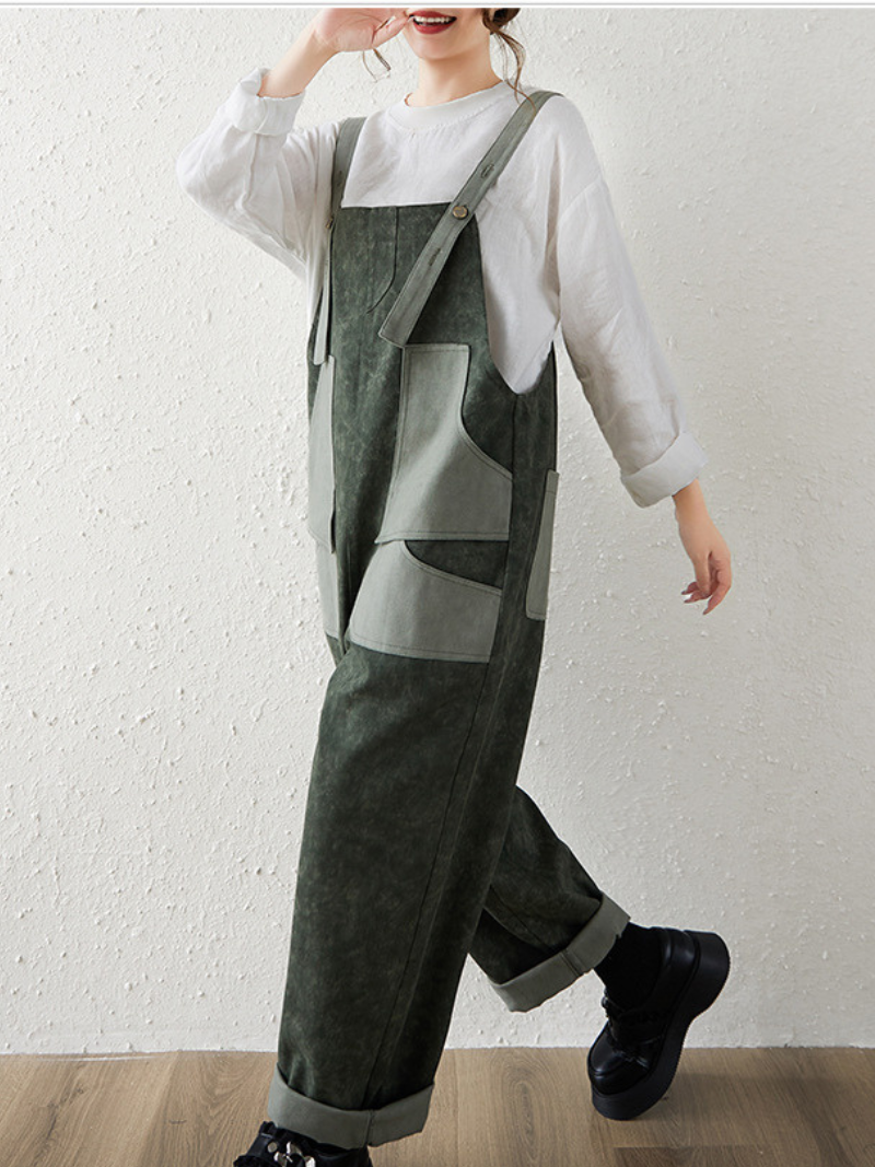 Breezy Women's Summer Wear Loose Large Pockets Dungarees | Eva Trends