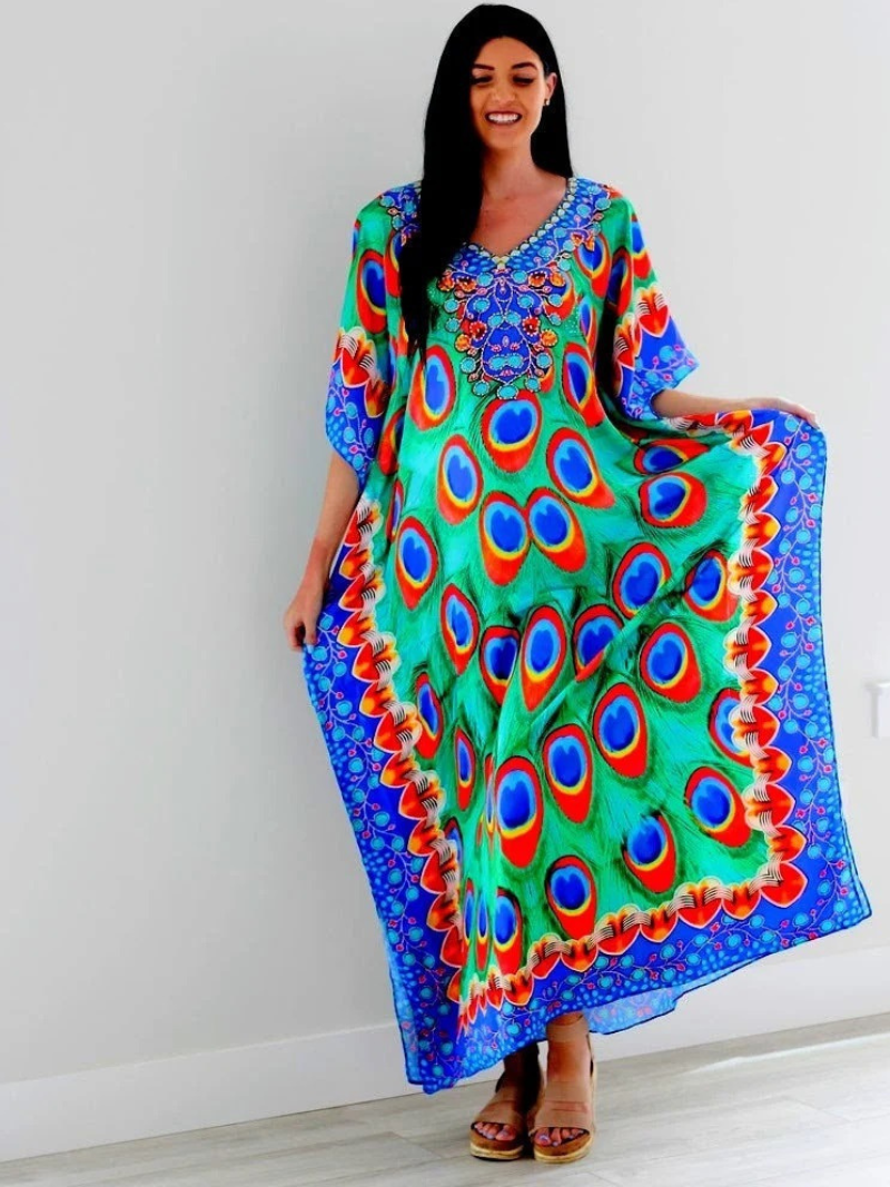 Women's V-neck Kaftan Dress