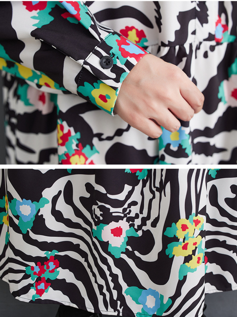  Women's Long Sleeves A-Line Dress