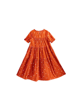 Cottage Garden Polka Dot Cotton Dress with Scalloped Lace Hem