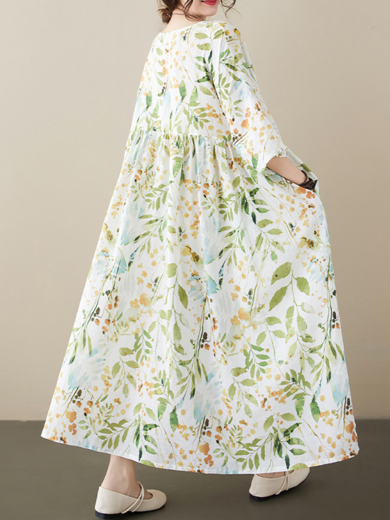 Women's Round Neck Smock Dress