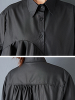 Day-to-Night Confidence Ruffle Blouse with Asymmetrical Cascade and Effortless Fit