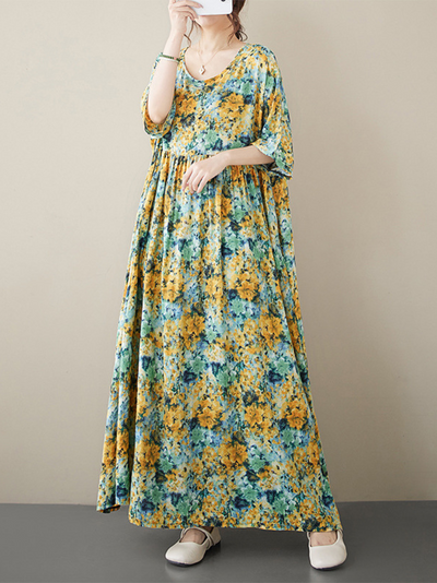 Beachside beautify dress; vintage floral dress