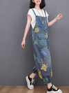 Women's Spring and Summer Printed artistic Overalls Dungarees