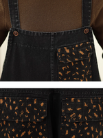 adjustable strap button mulitple pockets caual overalls