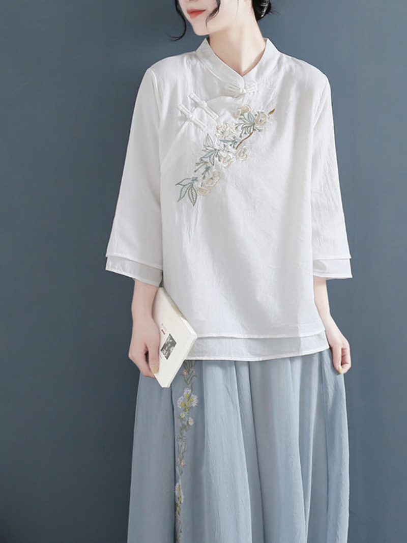 Women;s White  top pairs effortlessly with skirts, jeans