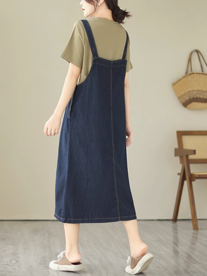 Women's Navy-Blue Salopette Dress