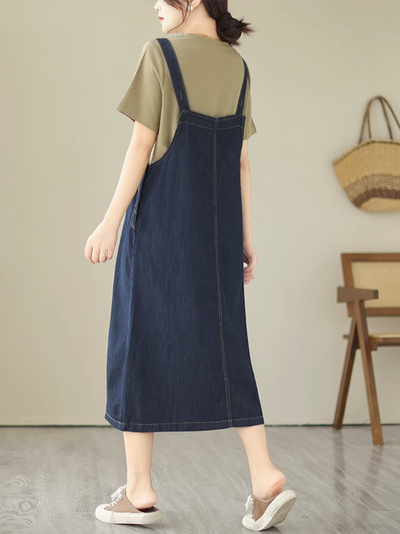 Women's Navy-Blue Salopette Dress