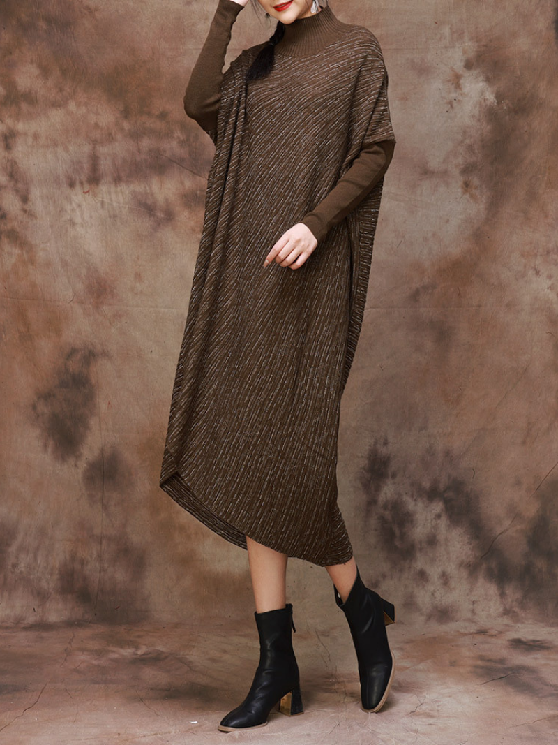  Women's long sleeves Midi Dress