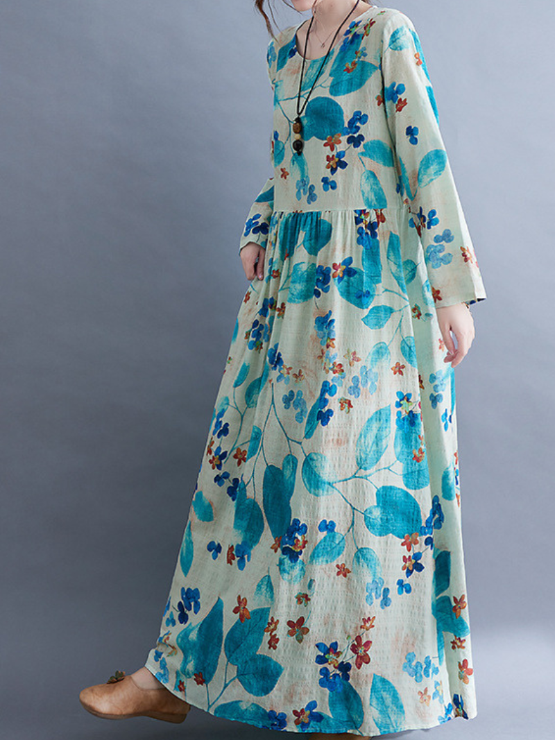 Sunlit Strolls Maxi Dress — Flowy Cotton-Linen, Effortlessly Flattering Everyday Elegance