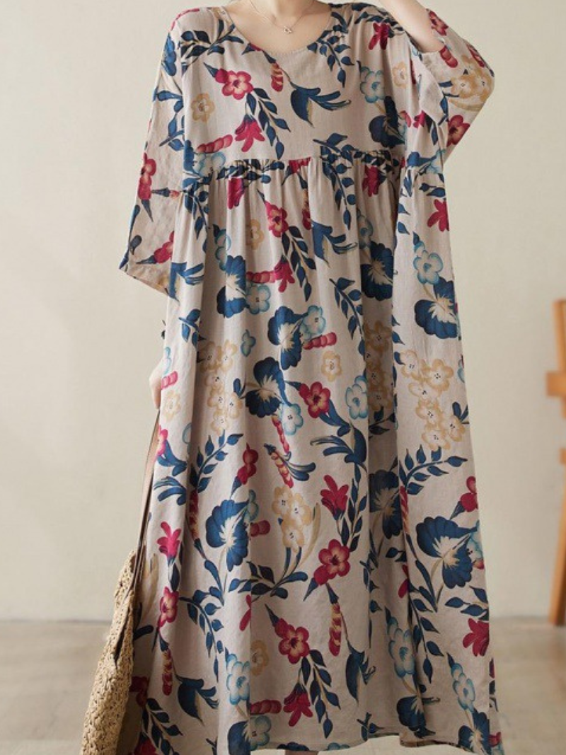 Robe de fleur de fleur imprimée de beauté de beauté pour femmes