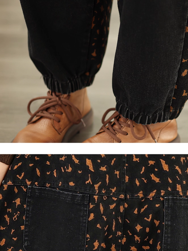 Vintage Women's Cotton Denim Overalls with Elastic hems | Eva Trends