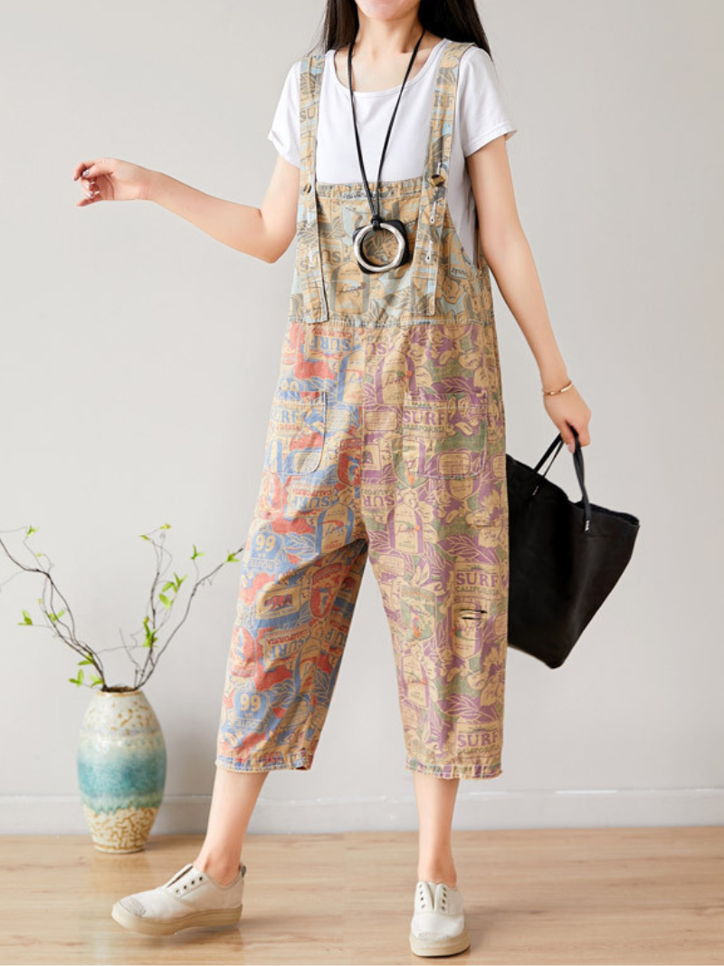 Women's Printed Dungaree